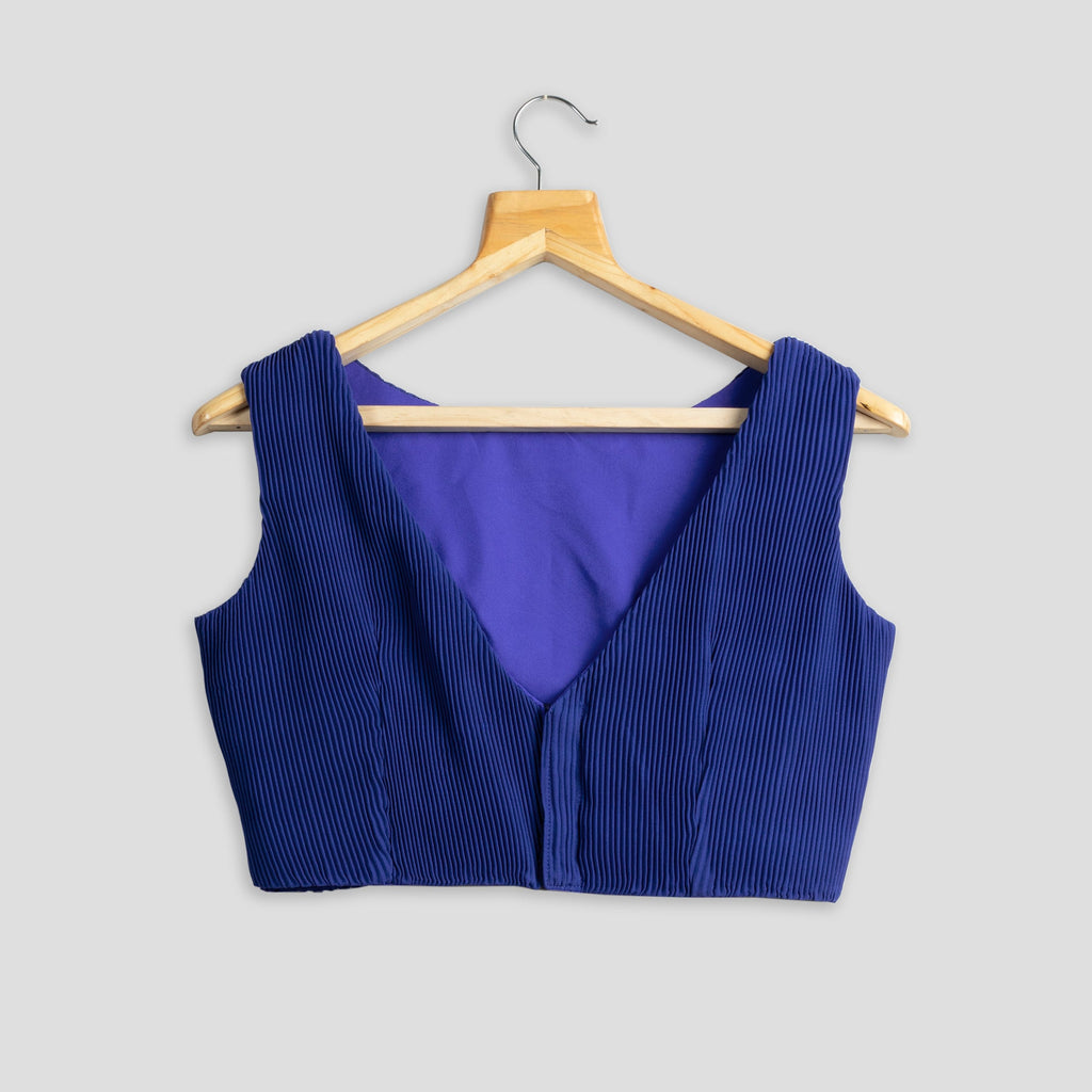 Blusa plisada azul real