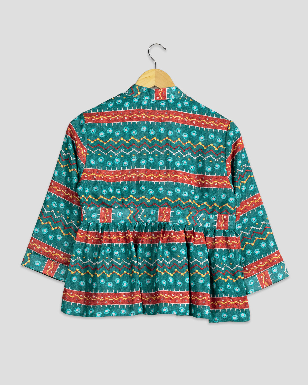 Chaqueta de mujer de satén verde pino