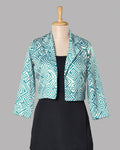 Chaqueta mini azul bebé con estampado chevrón