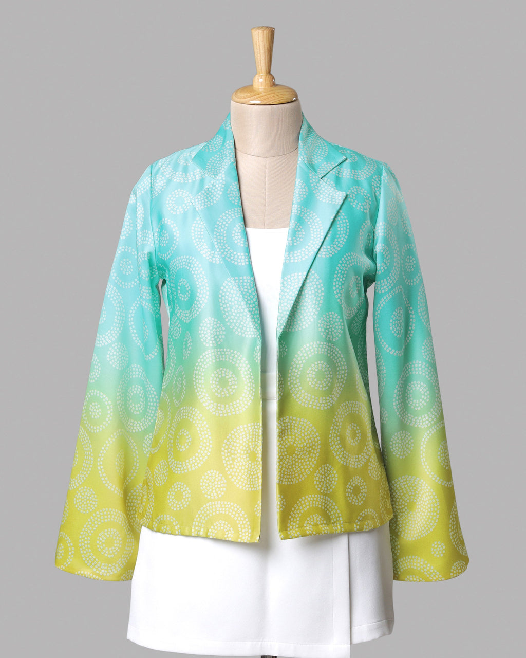 Chaqueta de mujer de satén azul