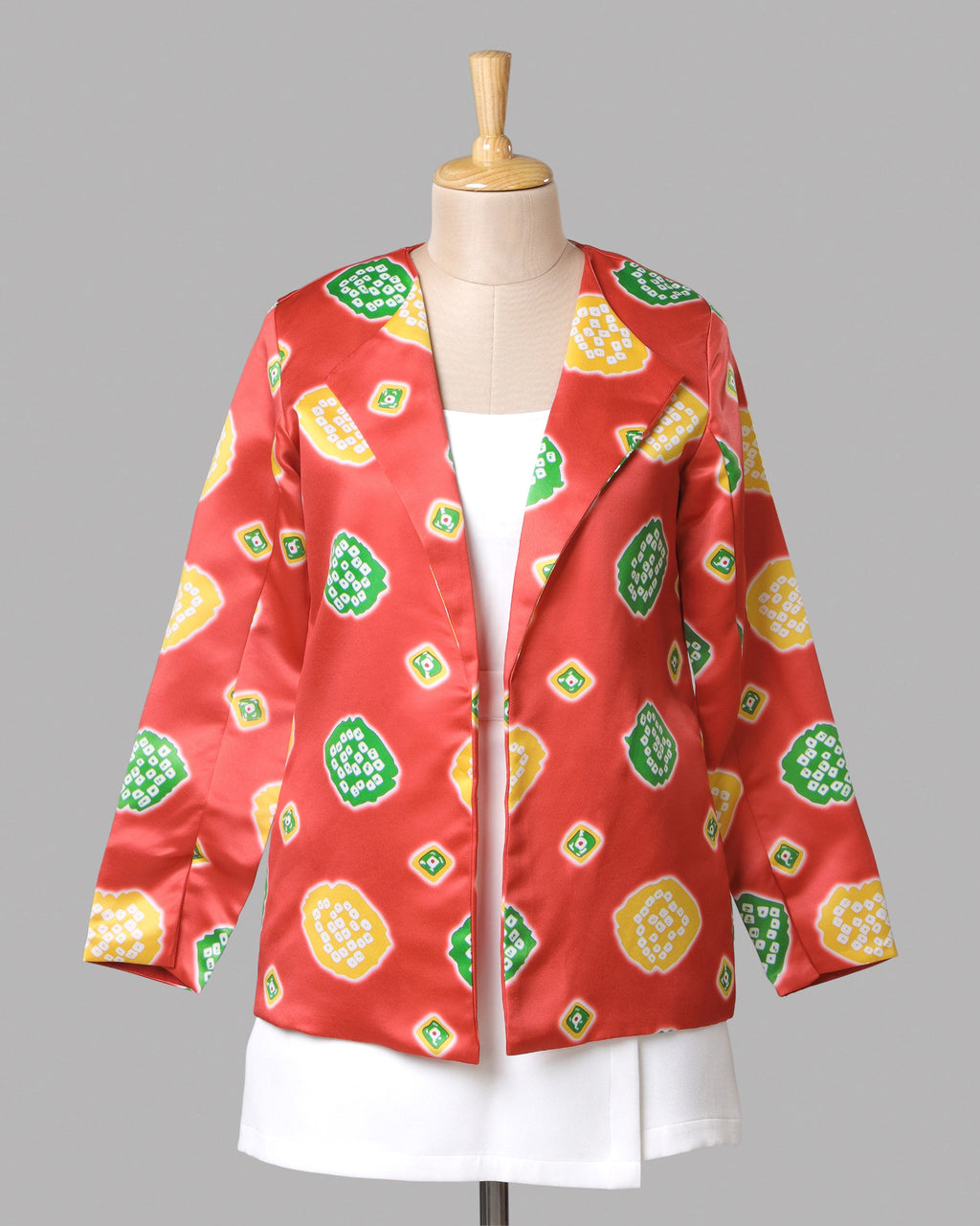 Chaqueta de mujer de satén roja