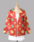Chaqueta de mujer de satén roja