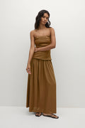 Robe longue Hedy tabac - Vente finale