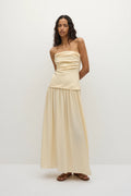 Robe longue Hedy jaune beurre - Vente finale