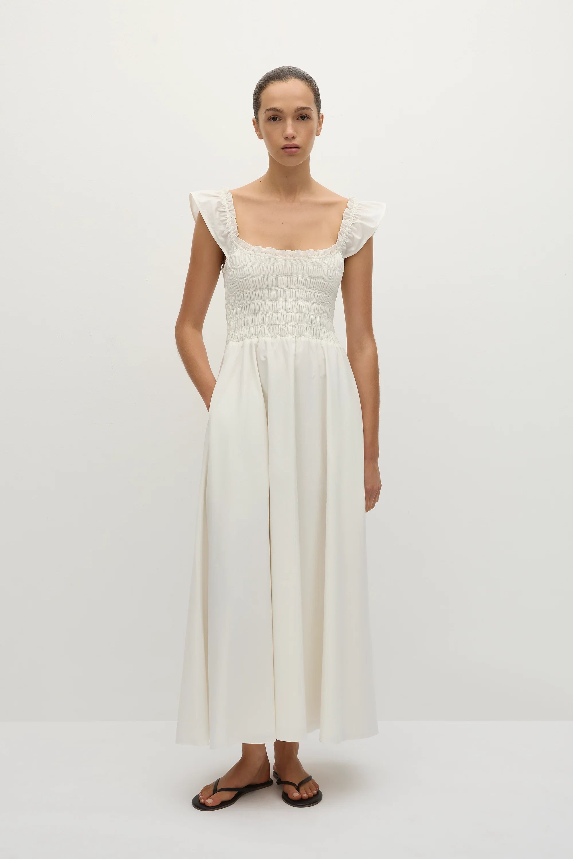 Robe midi Eudora blanche - Vente finale