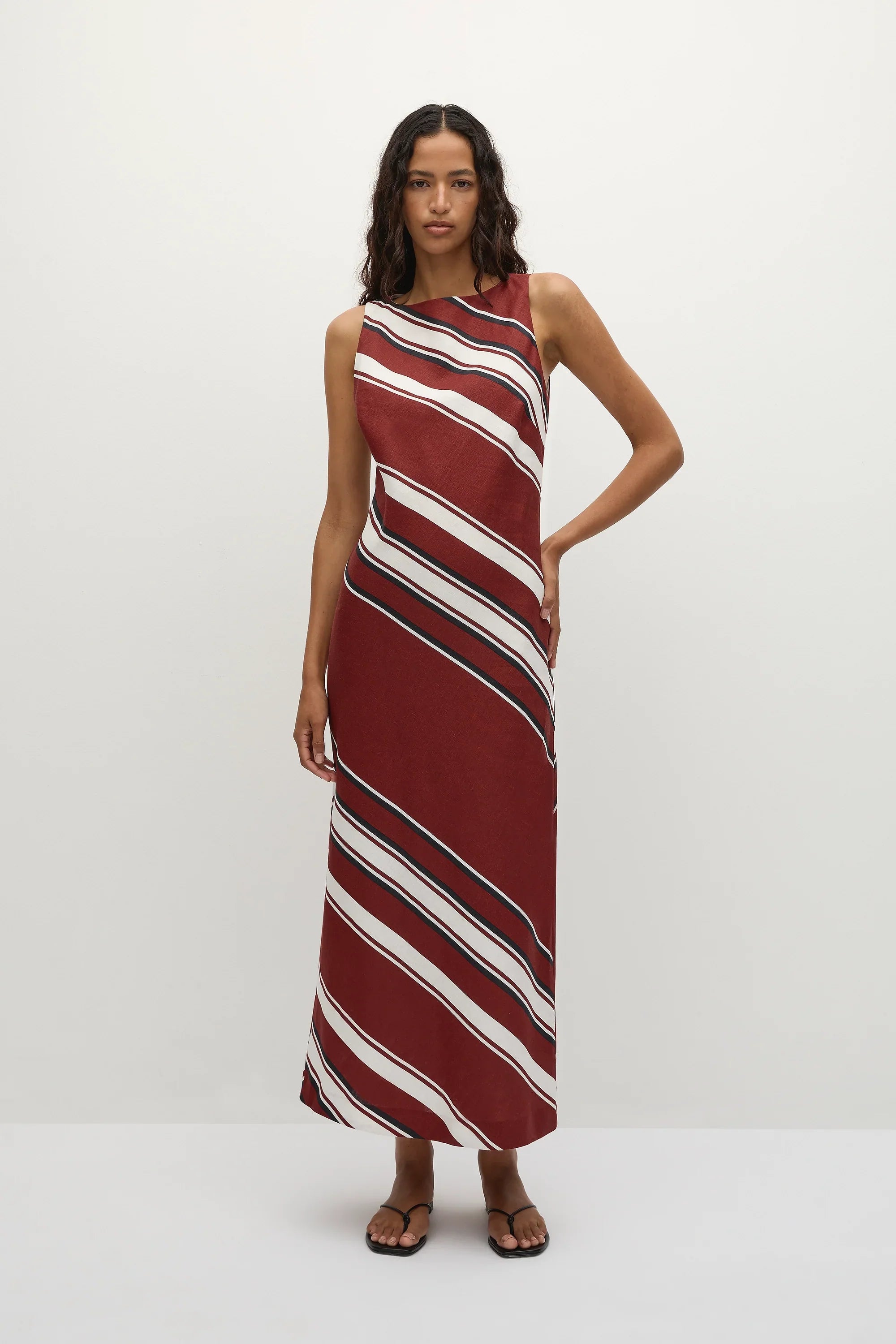 Robe midi Taylor à rayures Hydra - Vente finale